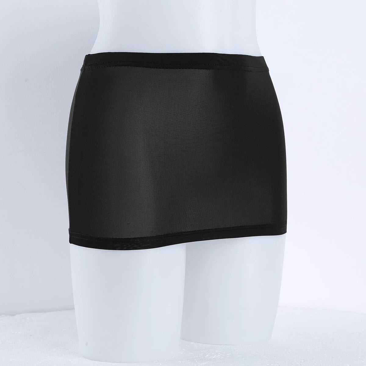 Womens Lingerie Set Sissy Mini Skirt Patent Leather Pajamas Roleplay Sleepwear