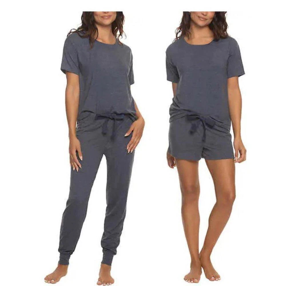 Felina Womens Pajamas 3-Piece Lounge Comfort Waist Soft Lightweight L42