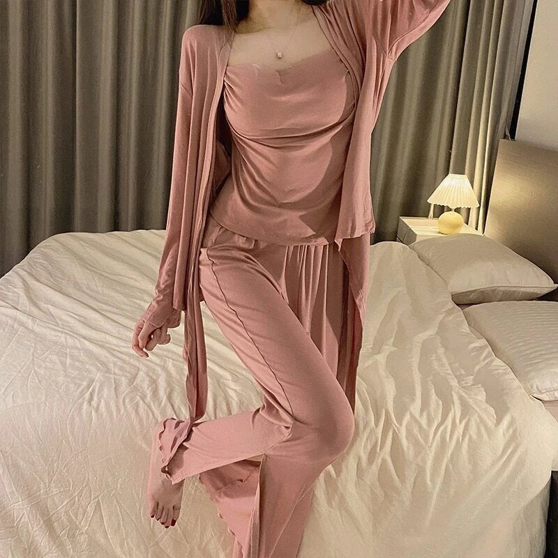 2023 Pajamas Women's 4/3 Piece Sexy Pajamas Underwear Chest Pad Set