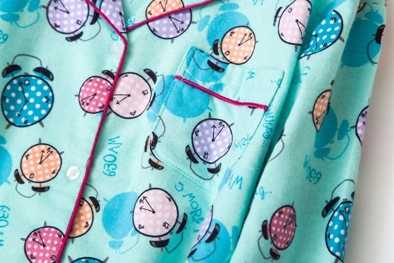 Ladies/Womens 100% Brushed Cotton Pyjamas Set Check Print Button Up Loungewear