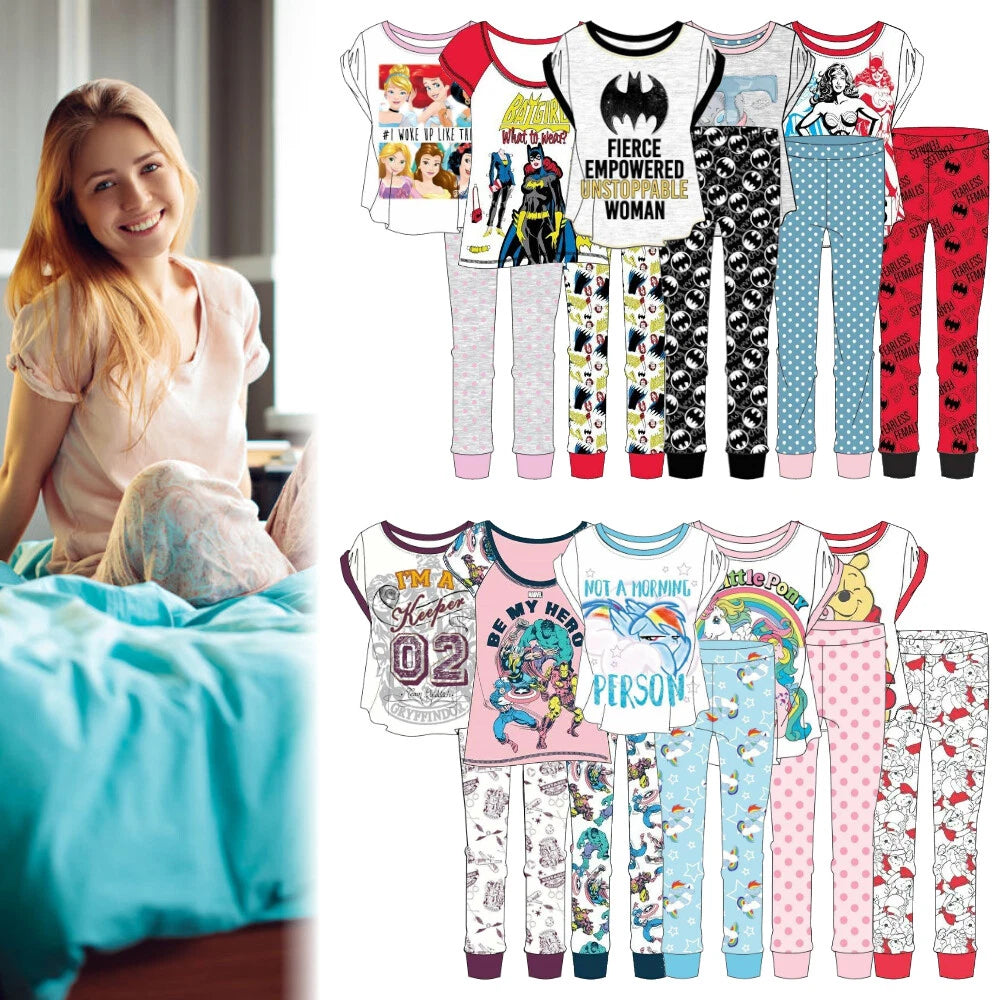 Womens Pyjamas Set Disney Pjs Gifts For Her Ladies Pyjamas Short Sleeve Cotton