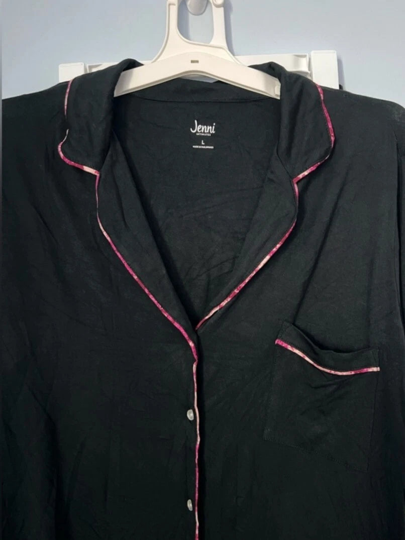 Woman’s Jenni Deep Black with Pink Lining Pajama Set