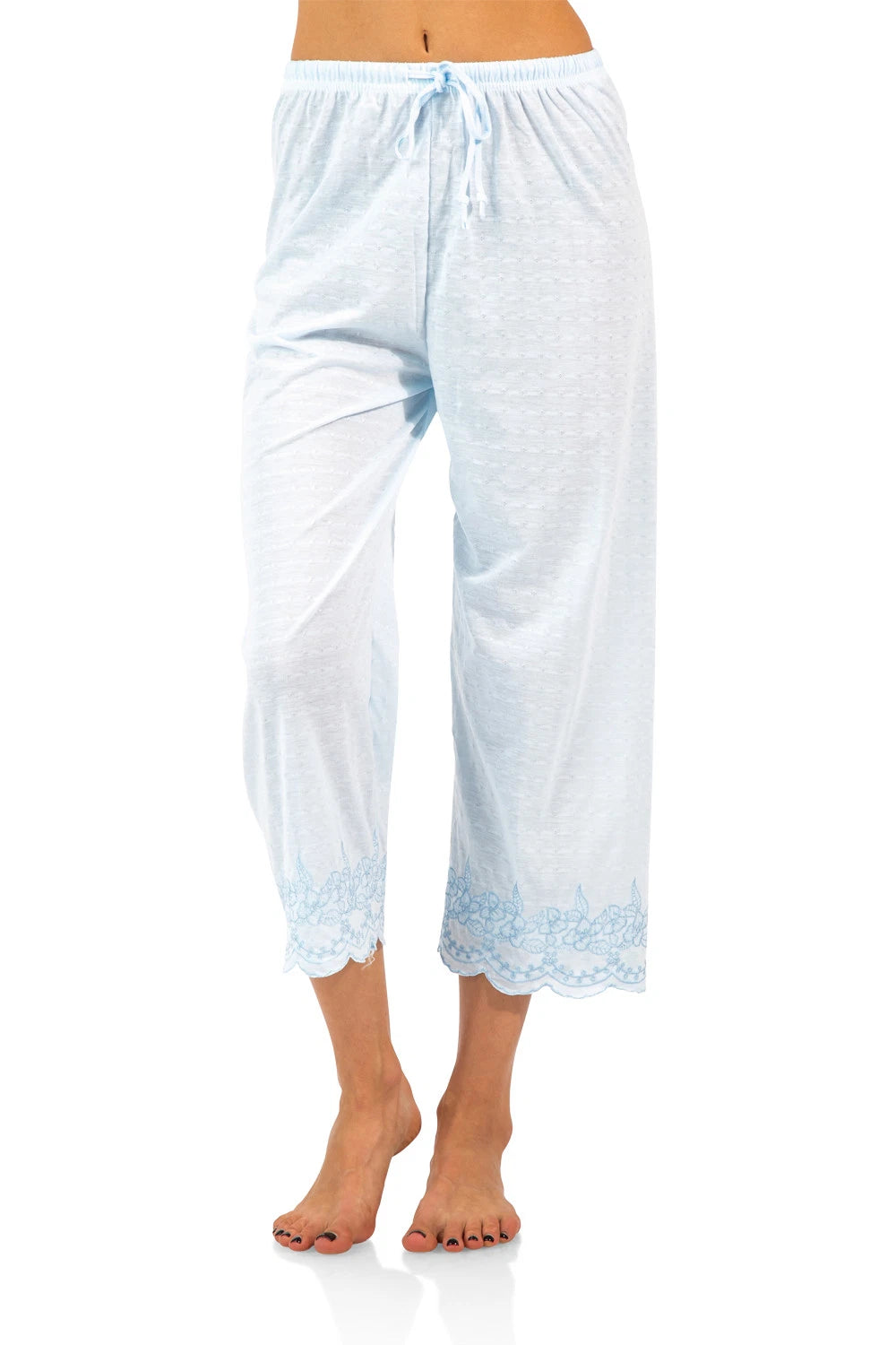 Casual Nights Women's Short Sleeve Floral Capri Pajama Set