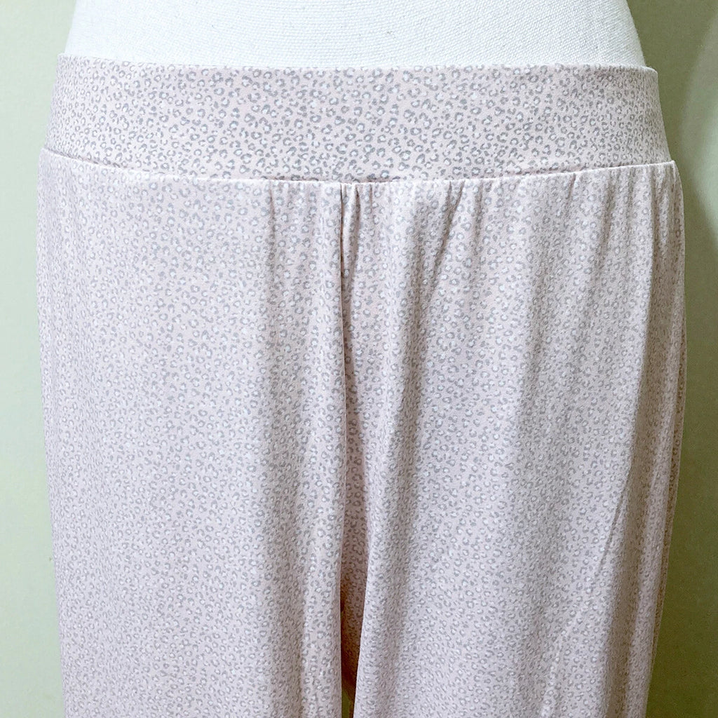 Rae Dunn Pajama Lounge Set SNOOZE Grey Pink Stretch Knit Jogger Pants L/S Top