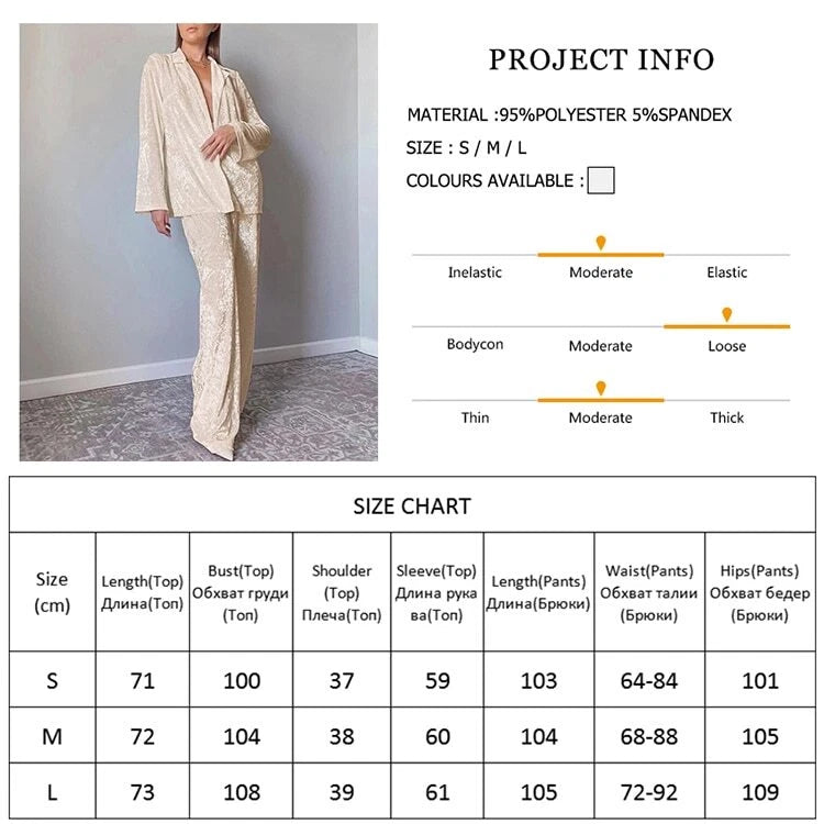 2023 Velvet lapel pajamas long sleeved women's set knitted pants set