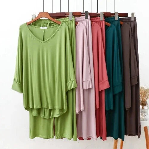 Loose Fat MM Homewear Casual Modal Cotton Spring Pajamas Long Sleeve Home Suit