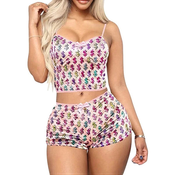 Women Ladies Pyjamas Set Lingerie Shorts Nightwear  Pj Lounge Sleepwear UK