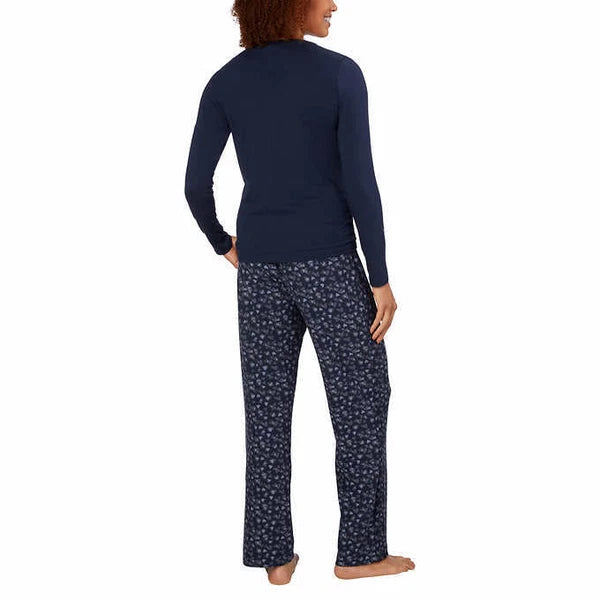 NWT!! Calvin Klein Women's Fleece PJ Set, Black/Blue/Red