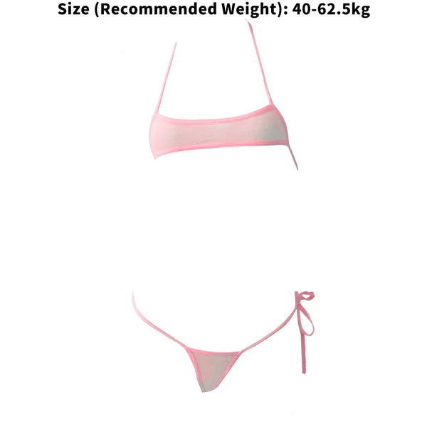 Womens Lingerie Set Crop Top Nightwear Teddy Babydoll Clubwear Sheer Swimsuit