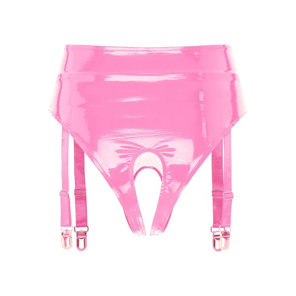 Womens Bar Set Lingerie Romper Underwear Crop Top Sleepwear Patent Leather 2pcs