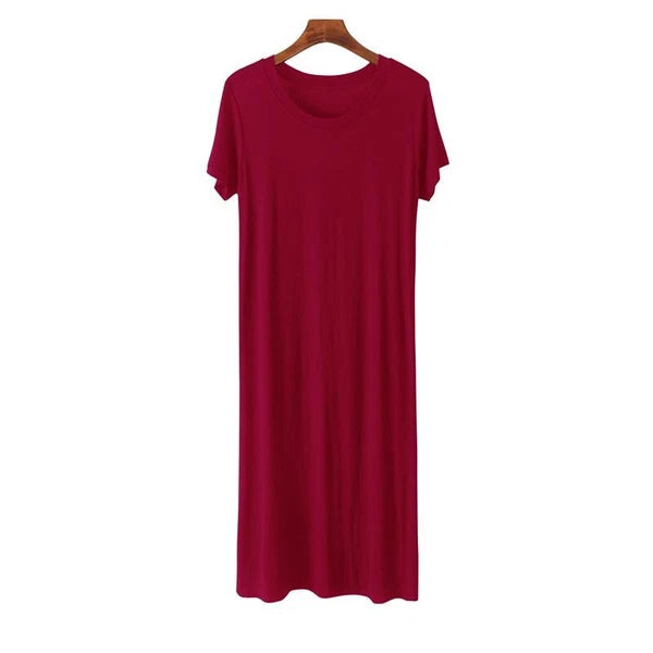 Women's Summer Modal Cotton Dress - Loose Plus Size Loungewear Nightwear Dress