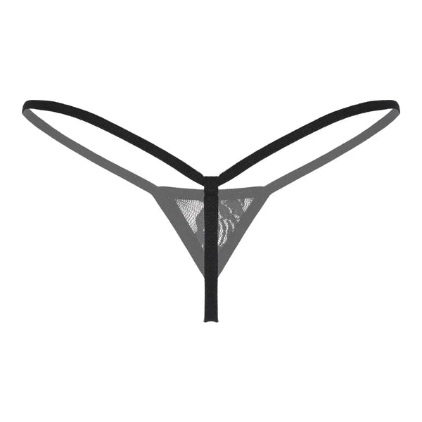 Womens See Through Lingerie Set Sexy Strapless Top  with Thongs Glossy Underwear