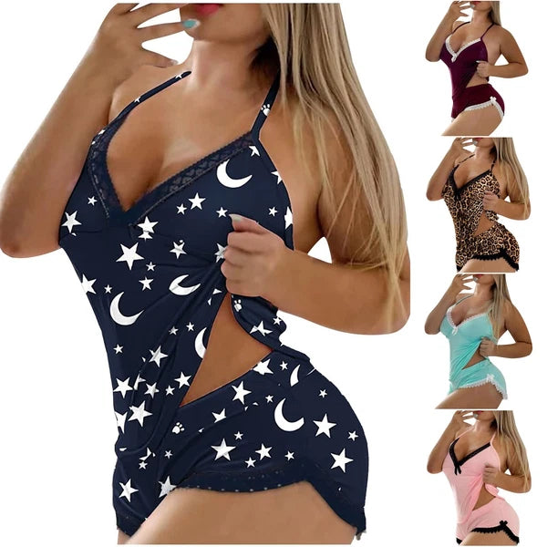 Womens Sexy Lace Set Suit Solid Underwear Pajamas Wireless Bra Underwear Pantie