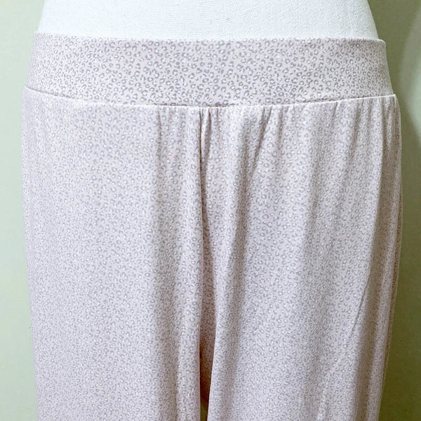 Rae Dunn Pajama Lounge Set SNOOZE Grey Pink Stretch Knit Jogger Pants L/S Top