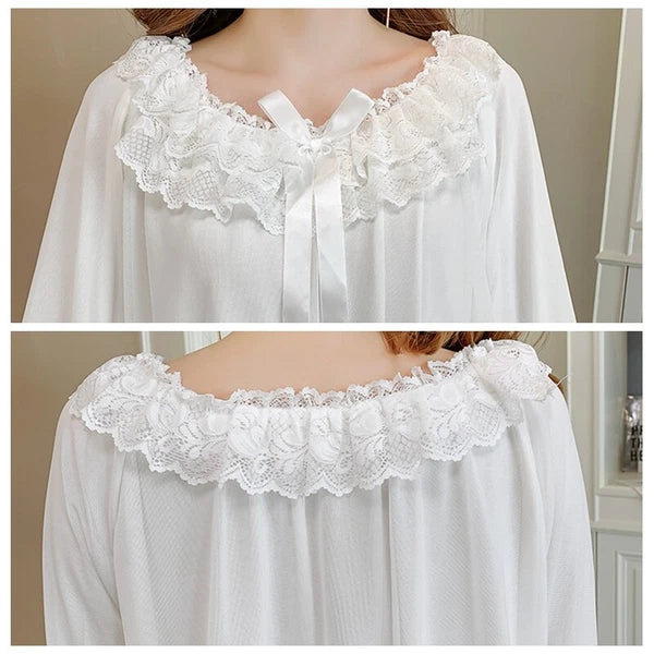 Women Girl Lace Mesh Pajamas Sets Nightie Ruffle Babydoll Lolita Sleepwear Sweet