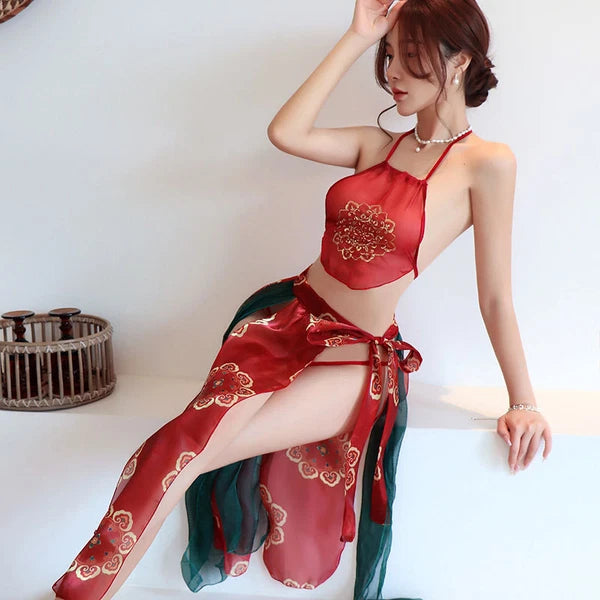 Hanfu  Bridal  Uniform  Temptation  Pajamas  Bellyband  Passion Set