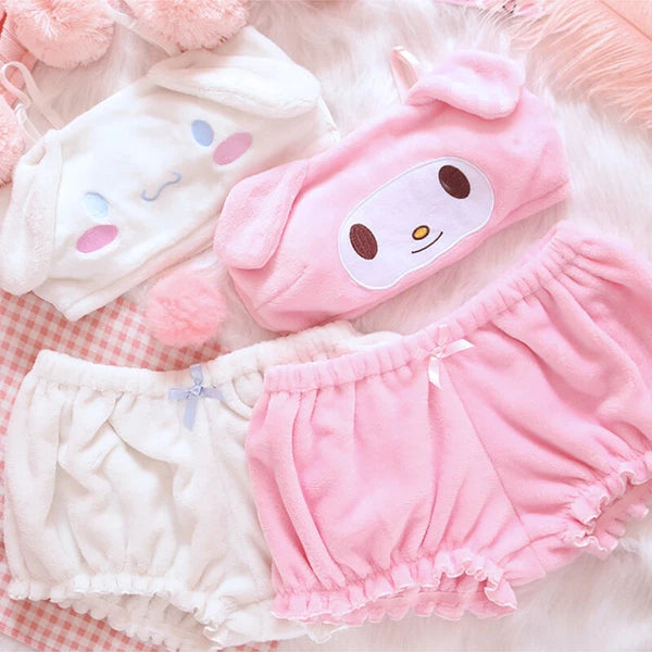 Sexy Kuromi Girls Pyjama My Melody Cinnamoroll Plush Undergarments Shorts Set