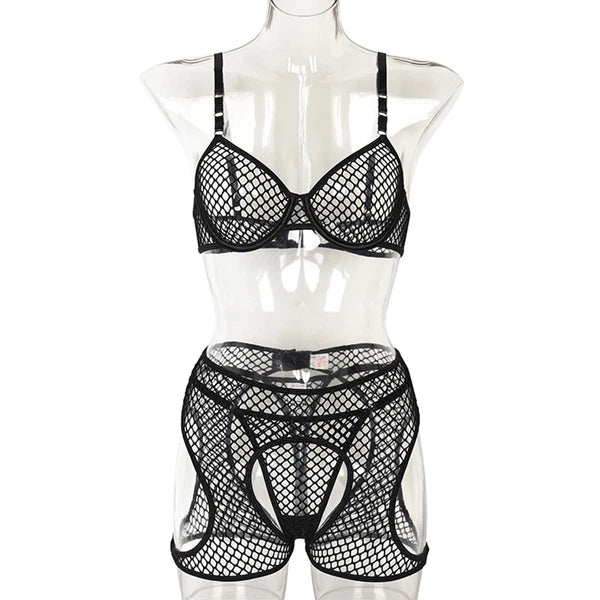 Womens Nightwear Bikini Lingerie Set Transparent Sleepwear Sheer Swimsuit Sexy