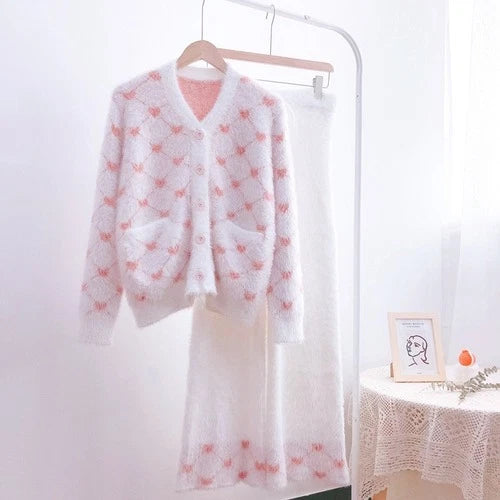 Velvet Sleepwear Winter Warm Pajamas Ladies Cardigan Pijamas Trousers Homewear