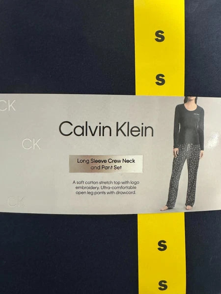 NWT!! Calvin Klein Women's Fleece PJ Set, Black/Blue/Red