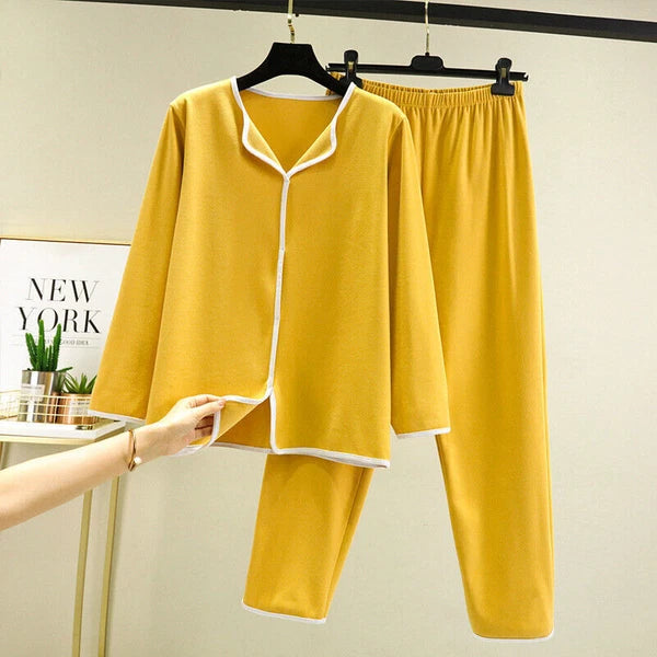 Homewear Spring New Casual Pijama Loose Nightwear Modal Pajamas Set Trouser Suit