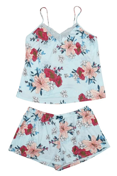 Flora Nikrooz Stacy Floral Print Cami & Shorts 2-Piece Women's Pajama Set NWT