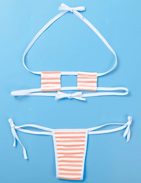 Women Anime Cosplay Mini Bikini Bra Top Micro G-string Thong Lingerie Underwear