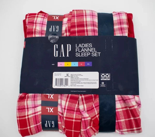 Ladies Pyjamas Women Flannel Checkered Nightwear Summer Full Sleeve Comfy Pj's