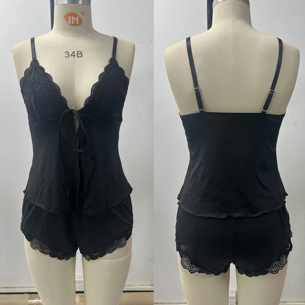 Womens Lingerie Nightwear Satin Cami Short Outfits Sleepwear Underwaer Pajamas