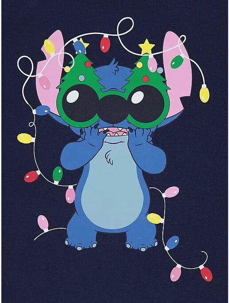 Christmas Family Matching Disney Lilo & Stitch Ohana Navy Blue Pyjamas George