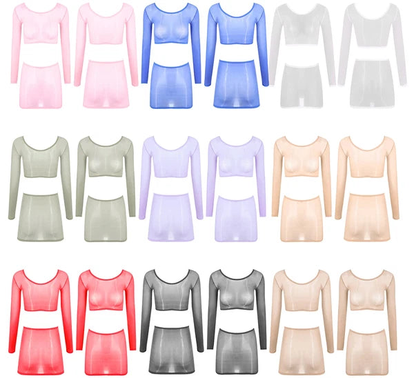 Womens Outfits Breathable Clubwear Long Sleeve Nightwear Nylon Lingerie Silky