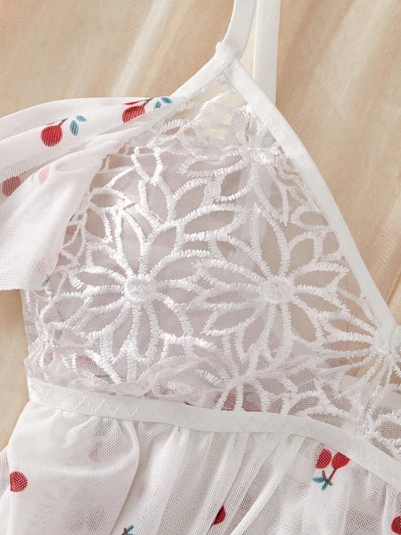 Sexy Women's Lingerie Floral Lace Sleepwear Underwear Dress See-Thru Babydoll US