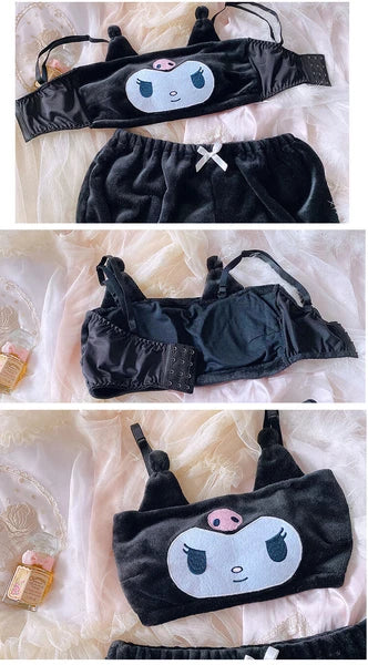 Sexy Kuromi Girls Pyjama My Melody Cinnamoroll Plush Undergarments Shorts Set