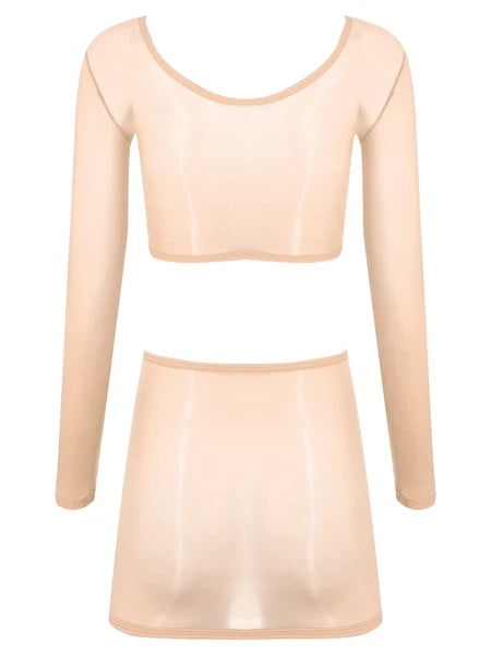 Womens Nightwear Long Sleeve Clubwear Bodycon Outfits Nylon Pajamas Sexy Mini