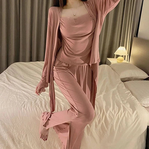 2023 Pajamas Women's 4/3 Piece Sexy Pajamas Underwear Chest Pad Set