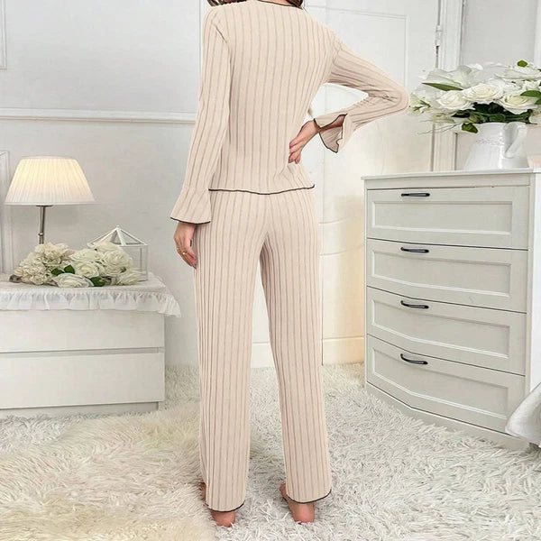 Home Relaxation Essentials Elegant Women's Autumn & Winter Two Piece Pajama Set