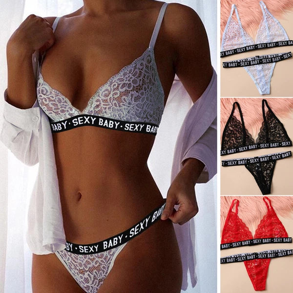 Women Sexy Lingerie Bra G String Thongs Underwear Nightwear Sleepwear Set Ladies