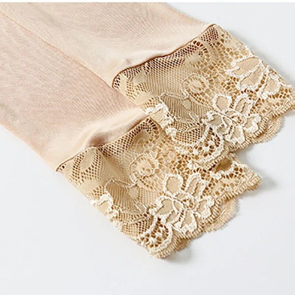 Women Knit Silk Pajama  Long Johns Set Lace V Neck Thermal Nightwear Pajama Set