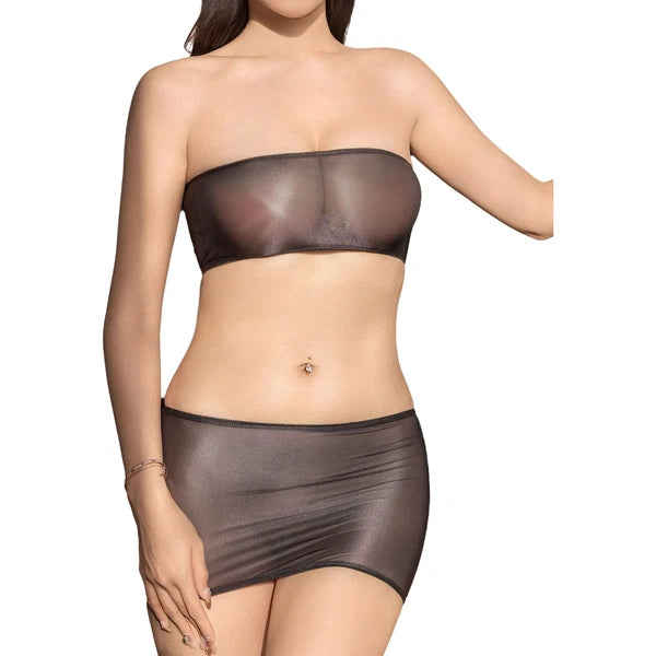 Womens Sets Tube Top Lingerie Mini Nightwear Nightclub Underwear Sexy Babydolls