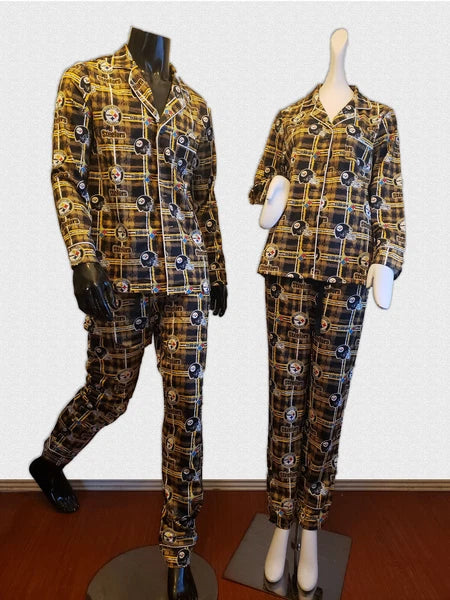 Women's 2 piece Pajama Set made with Steelers Fabric | Steelers Pajamas