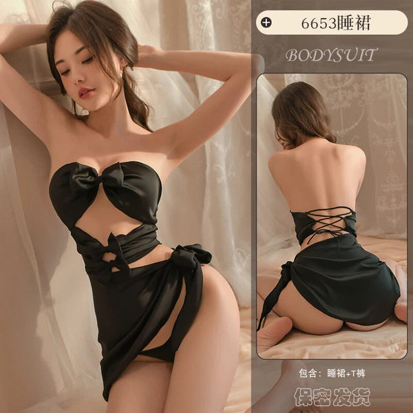 Sleepwear Sexy Women's Fun Underwear Hollow Comfortable Sleepwear Uniform Set