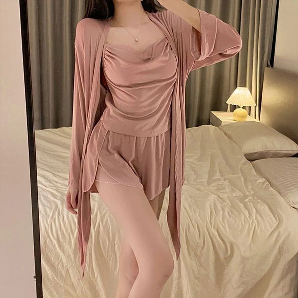 2023 Pajamas Women's 4/3 Piece Sexy Pajamas Underwear Chest Pad Set