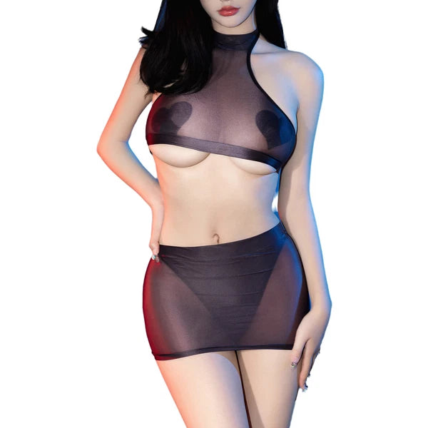 Women Sets Transparent Suits Party Lingerie Low Rise Clubwear Breathable Sexy