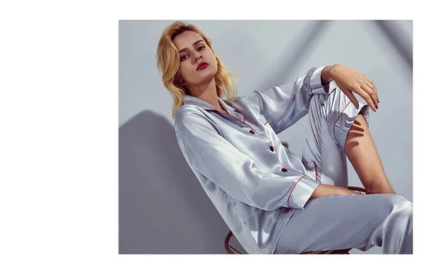 Pajamas Women Summer Autumn Spring Winter Long-sleeved Two-piece Set Sleepwear