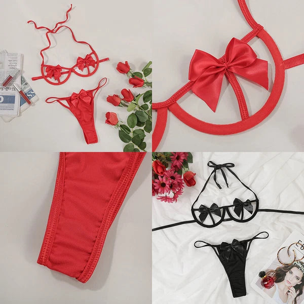 Sexy Women's Lingerie Lace Babydoll Bra Thong Set Sleepwear Underwear Nightwear