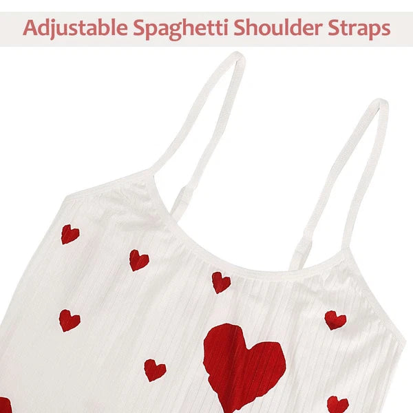 2PCS Summer Pjs Set Women Lovely Nightwear Sleepwear Cami Top + Short Pajama Set