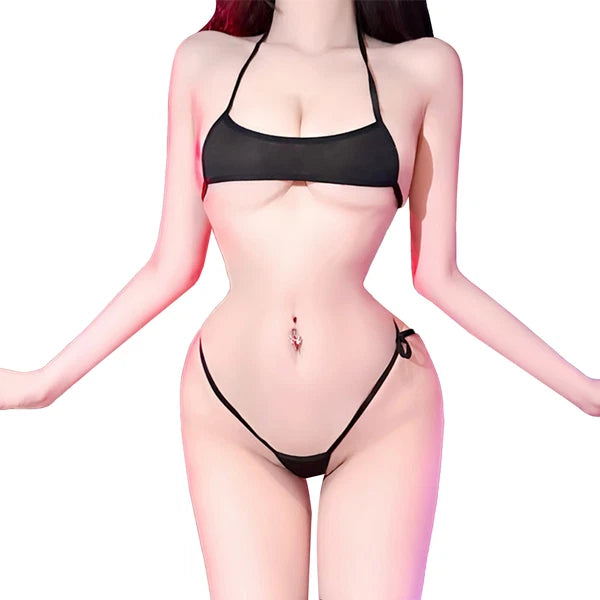 Womens Lingerie Set Crop Top Nightwear Teddy Babydoll Clubwear Sheer Swimsuit