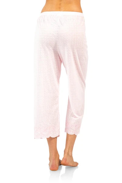 Casual Nights Women's Short Sleeve Floral Capri Pajama Set