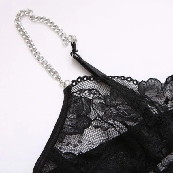 Sexy Women Lingerie Flower Lace Bra Panties Garter Belt Underwear Nightwear Set