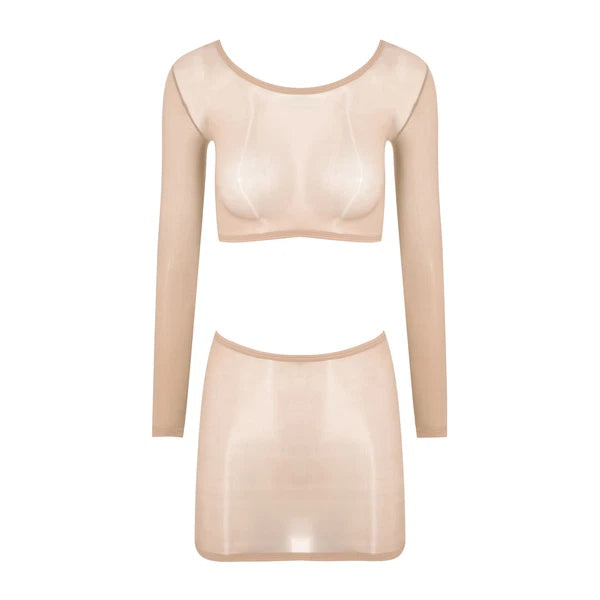 Womens Nightwear Long Sleeve Clubwear Bodycon Outfits Nylon Pajamas Sexy Mini